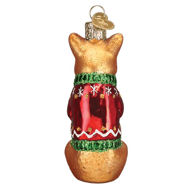 Old World Christmas Blown Glass Corgi Ornament