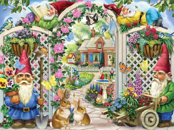 Jigsaw Puzzle Springing Up Gnomes