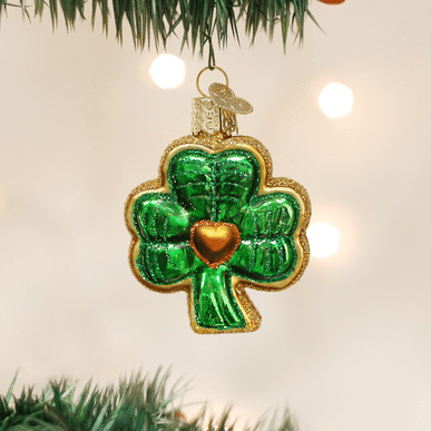 Old World Christmas Blown Glass Shamrock Ornament