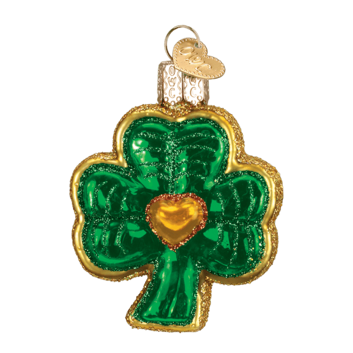 Old World Christmas Blown Glass Shamrock Ornament