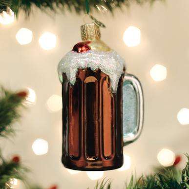 Old World Christmas Blown Glass Root Beer Float Ornament