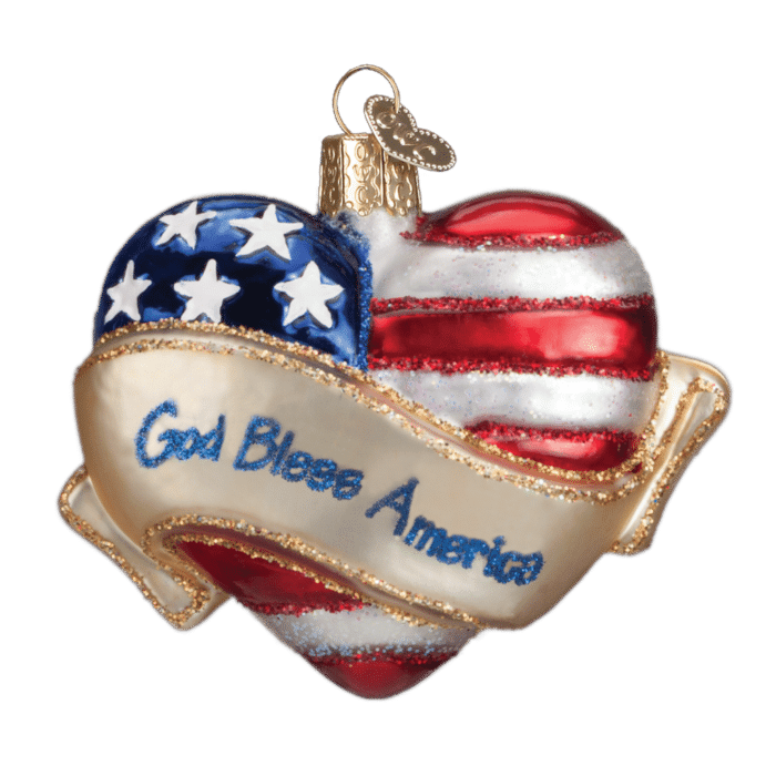 Old World Christmas Blown Glass God Bless America Ornament