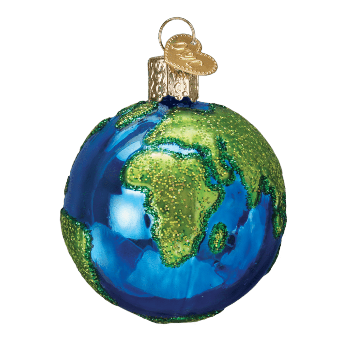 Old World Christmas Blown Glass Planet Earth Ornament