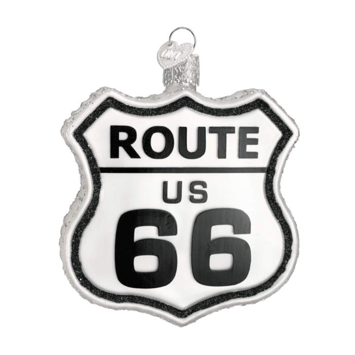 Old World Christmas Blown Glass Historic Route Sign Ornament