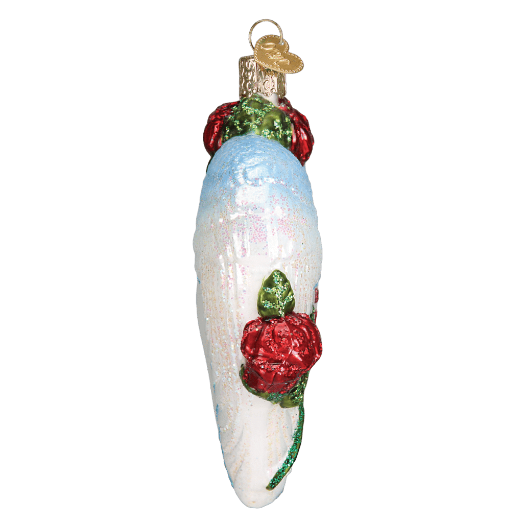 Old World Christmas Blown Glass in Loving Memory Angel Wings Heart Ornament