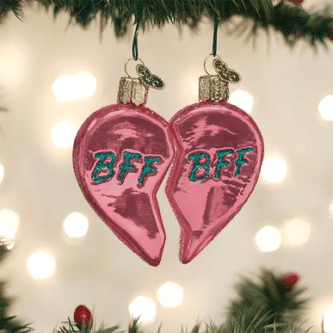 B F F Hearts Ornament Old World Christmas