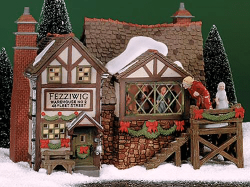 Dept 56 Rare Retired Dickens Village Fezziwigs Ballroom Gift Set Pre owned