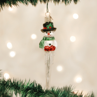Old World Christmas Blown Glass Icicle Snowman Ornament