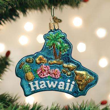 Old World Christmas Blown Glass Hawaiian Islands Ornament