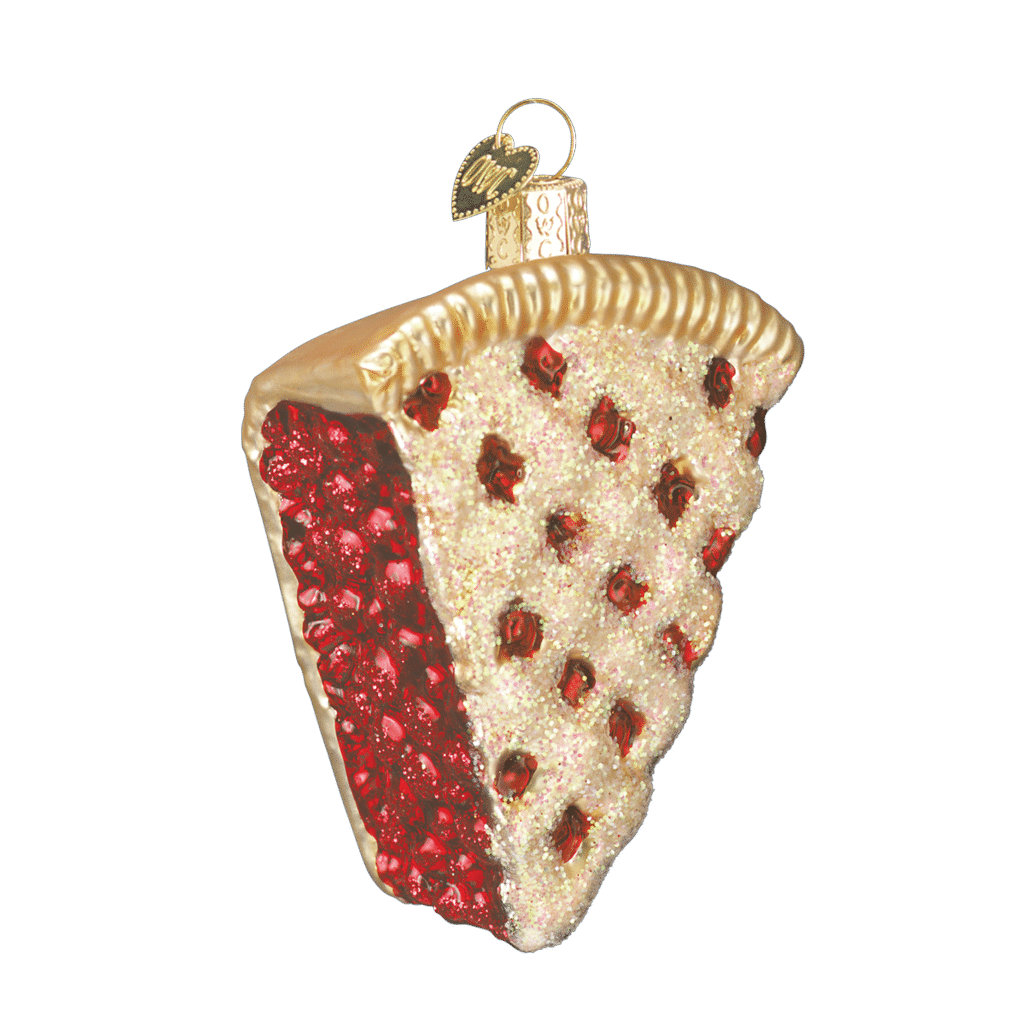 Old World Christmas Blown Glass Piece of Cherry Pie Ornament