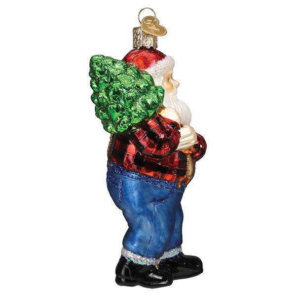 Old World Christmas Blown Glass Lumberjack Santa Ornament