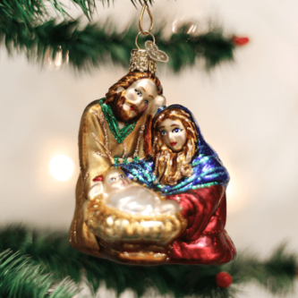 Old World Christmas Blown Glass Holy Family Ornament
