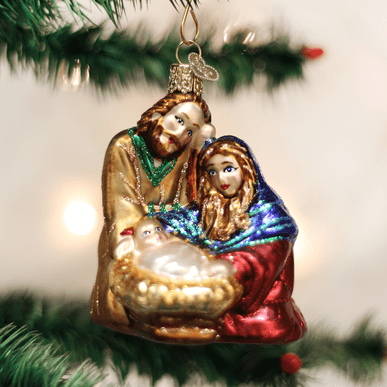 Old World Christmas Blown Glass Holy Family Ornament