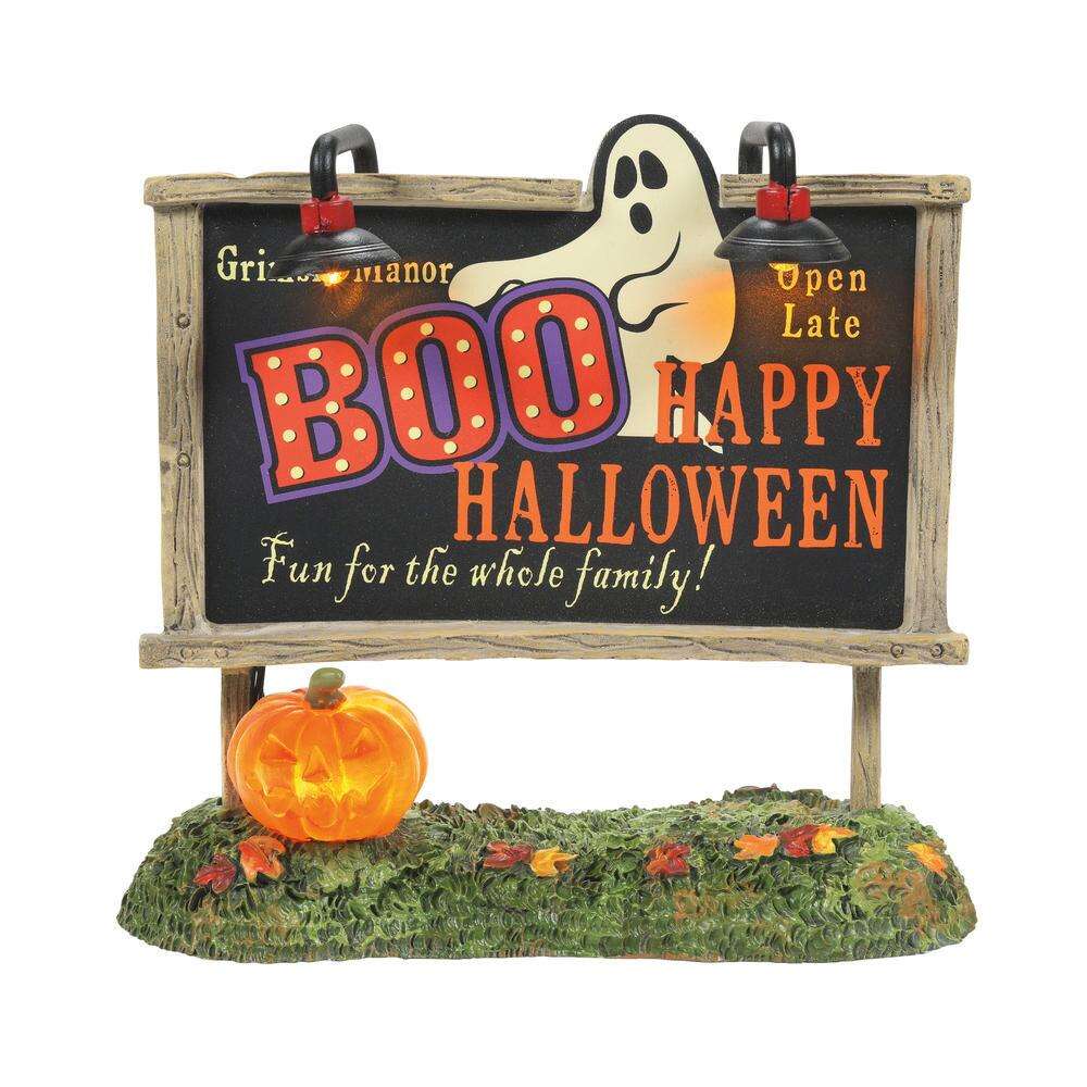 Dept 56 Halloween Village Lit Ghost Billboard