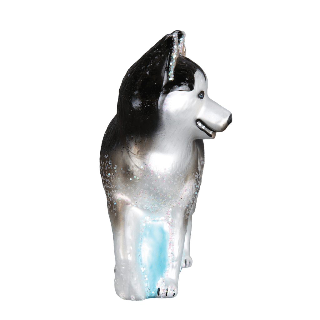 Old World Christmas Blown Glass Siberian Husky Ornament