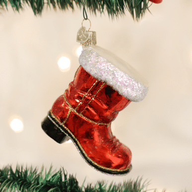 Old World Christmas Blown Glass Santas Boot Ornament