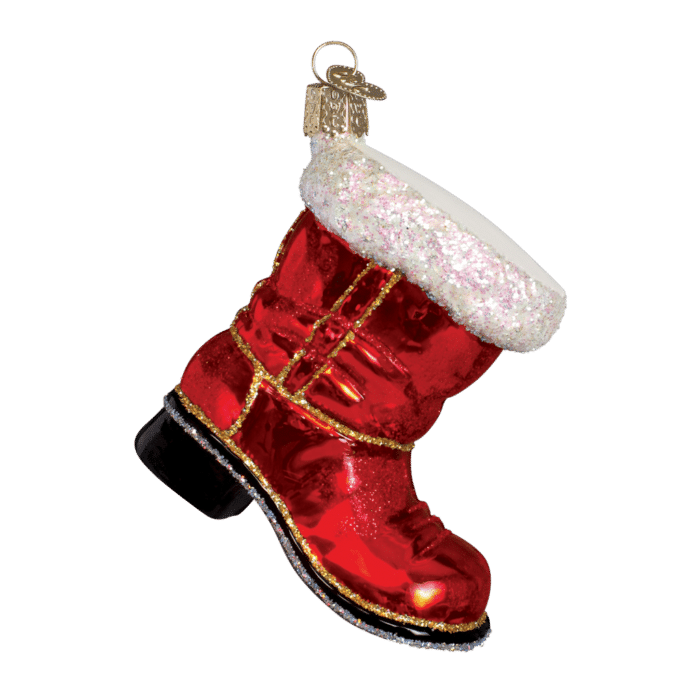 Old World Christmas Blown Glass Santas Boot Ornament