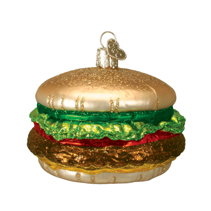 Old World Christmas Blown Glass Cheeseburger Ornament