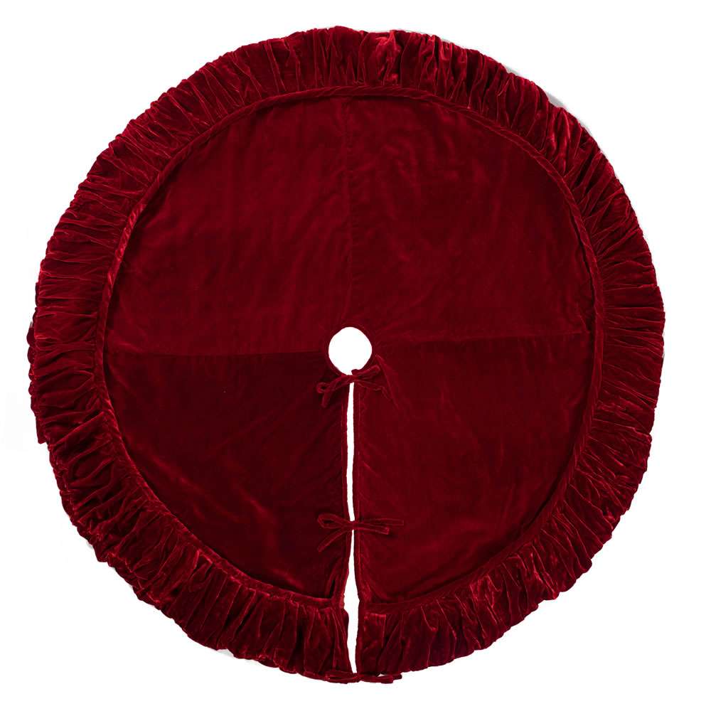 Plush Red Velvet Tree Skirt Three Sizes