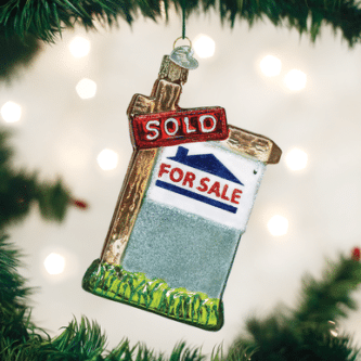 Old World Christmas Blown Glass Realty Sign Ornament