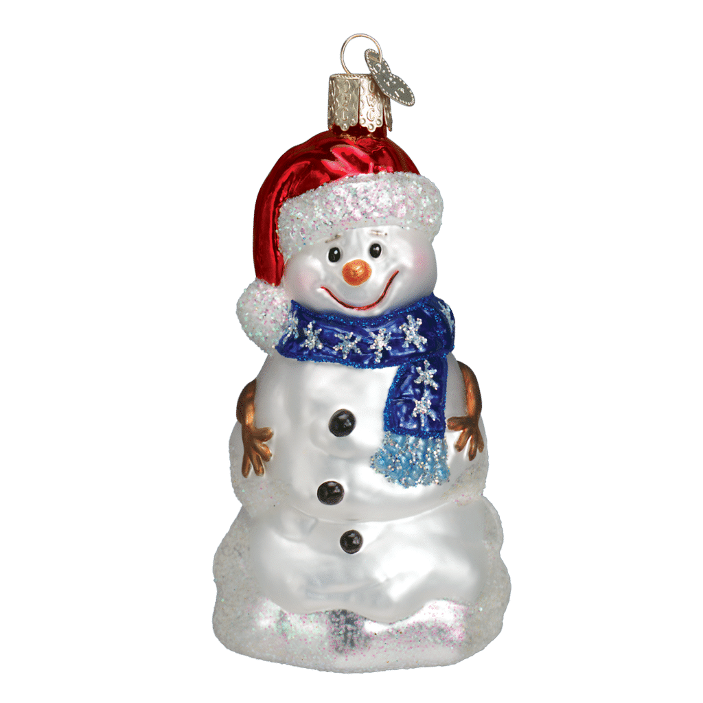 Old World Christmas Blown Glass Happy Snowman Ornament