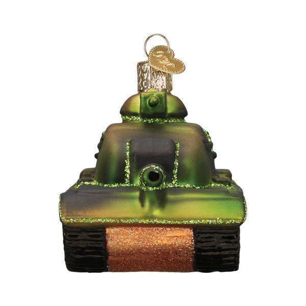 Old World Christmas Blown Glass Military Tank Ornament