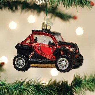 Old World Christmas Blown Glass Side By Side ATV Ornament