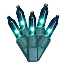 Mini Lights Green Cord 50 Bulbs