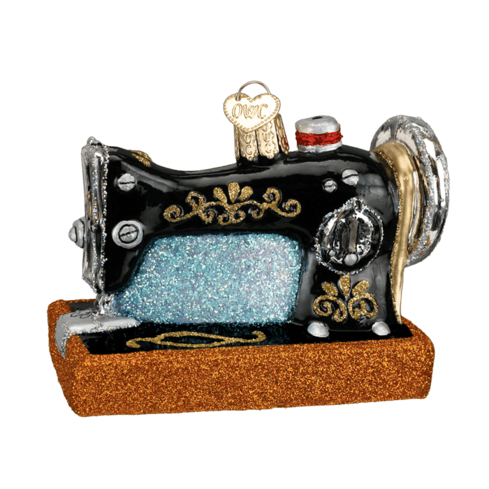 Old World Christmas Blown Glass Sewing Machine Ornament