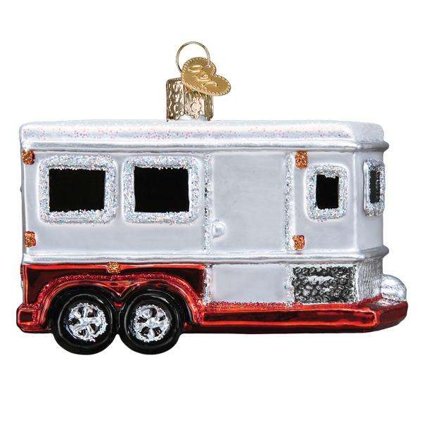 Old World Christmas Blown Glass Horse Trailer Ornament