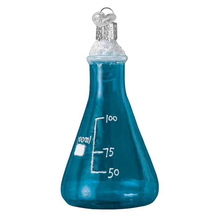 Old World Christmas Blown Glass Science Beaker Ornament