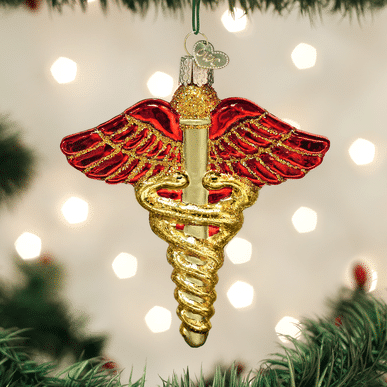 Old World Christmas Blown Glass Medical Symbol Ornament
