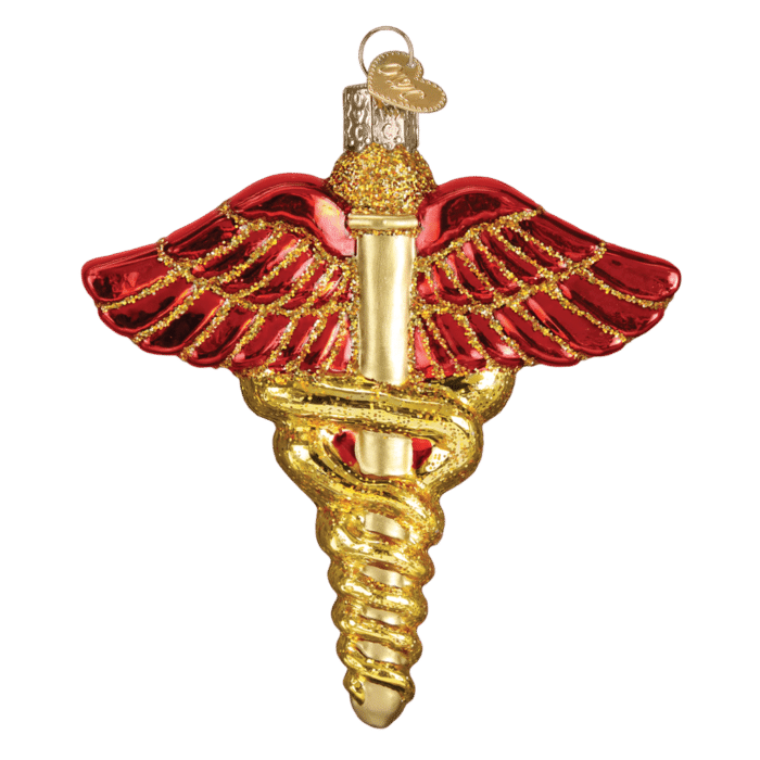 Old World Christmas Blown Glass Medical Symbol Ornament