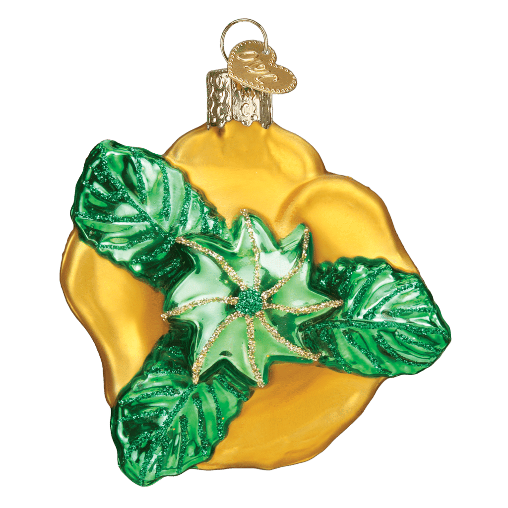 Old World Christmas Blown Glass Yellow Rose Ornament