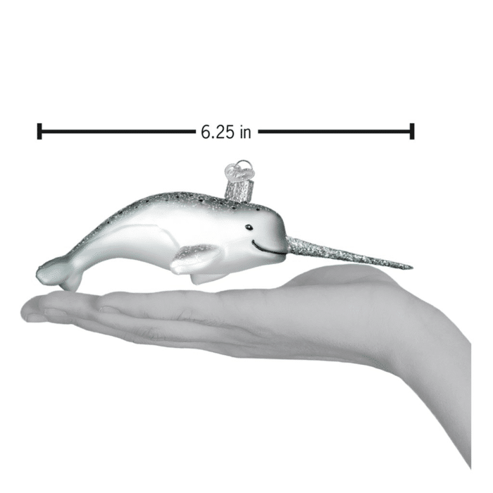 Old World Christmas Blown Glass Narwhal Ornament