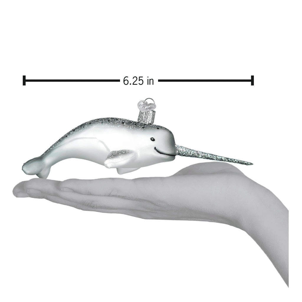 Old World Christmas Blown Glass Narwhal Ornament
