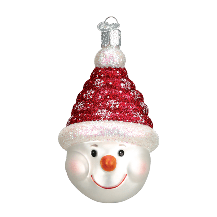 Old World Christmas Blown Glass Glistening Candy Coil Snowman Ornament