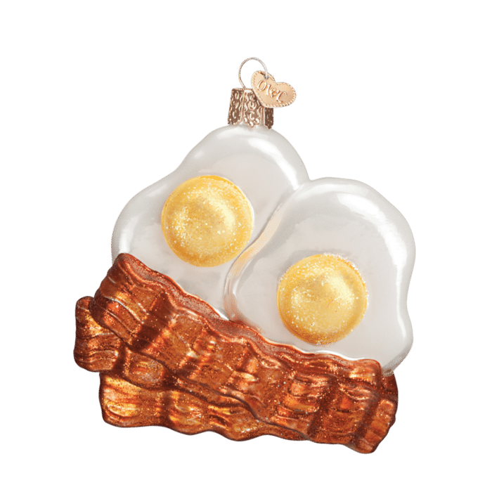 Old World Christmas Blown Glass Bacon and Eggs Ornament