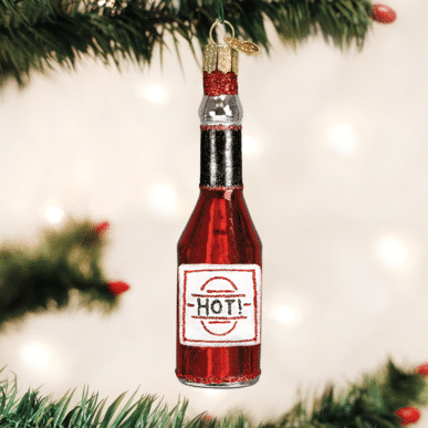Old World Christmas Blown Glass Hot Sauce Ornament