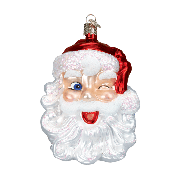 Old World Christmas Blown Glass Winking Santa Ornament