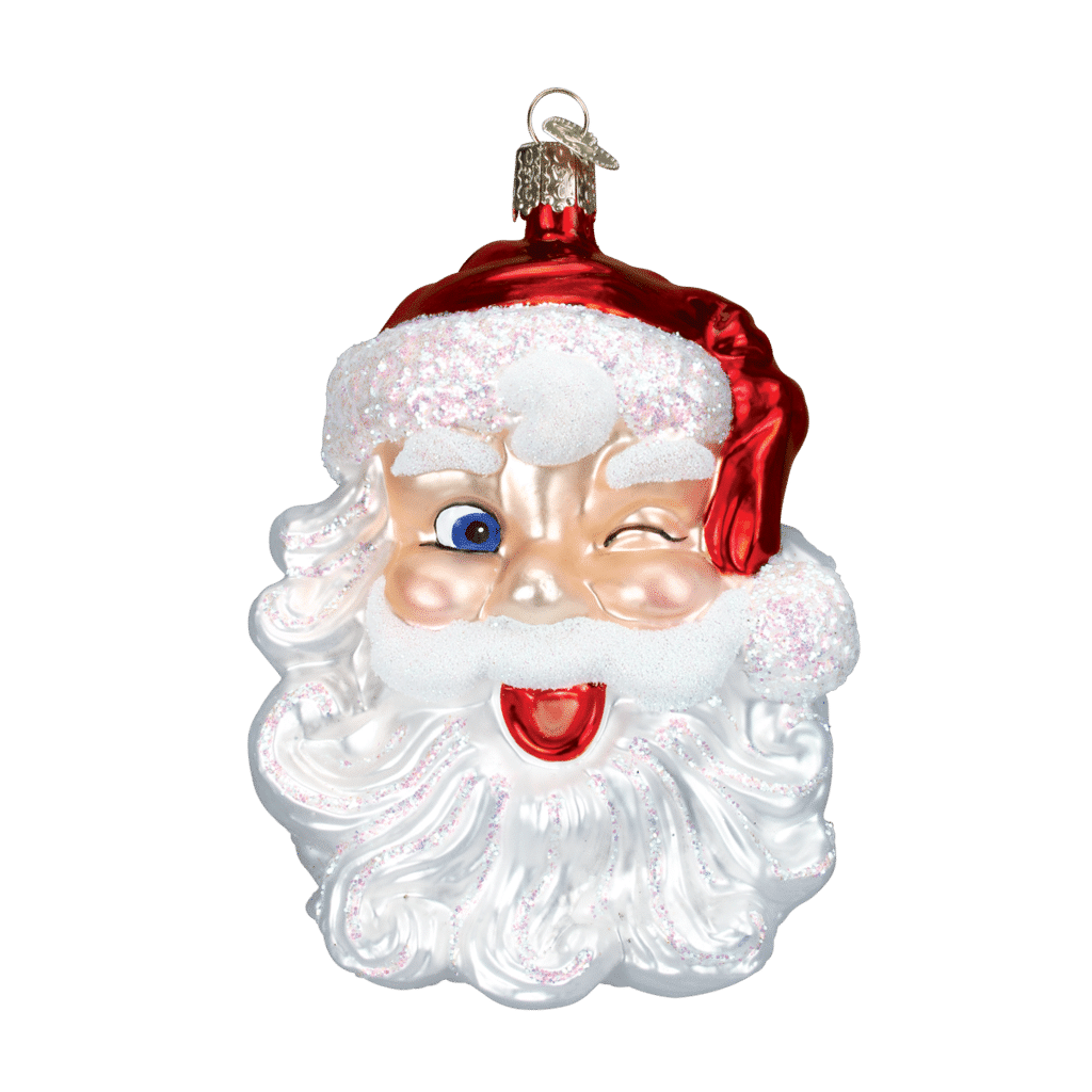 Old World Christmas Blown Glass Winking Santa Ornament