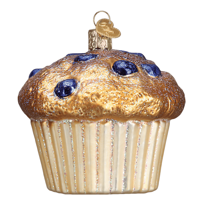 Old World Christmas Blown Glass Blueberry Muffin Ornament
