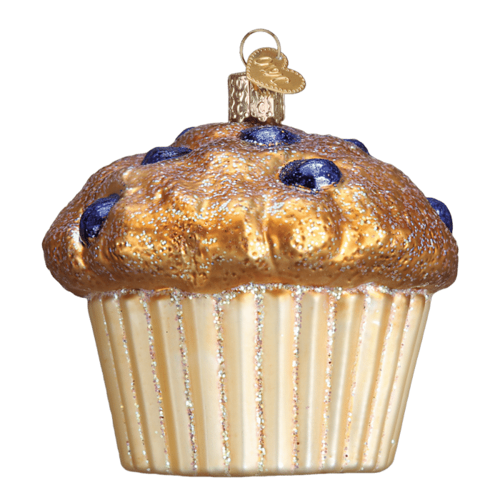 Old World Christmas Blown Glass Blueberry Muffin Ornament