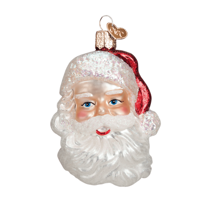 Old World Christmas Blown Glass Mid century Santa Ornament