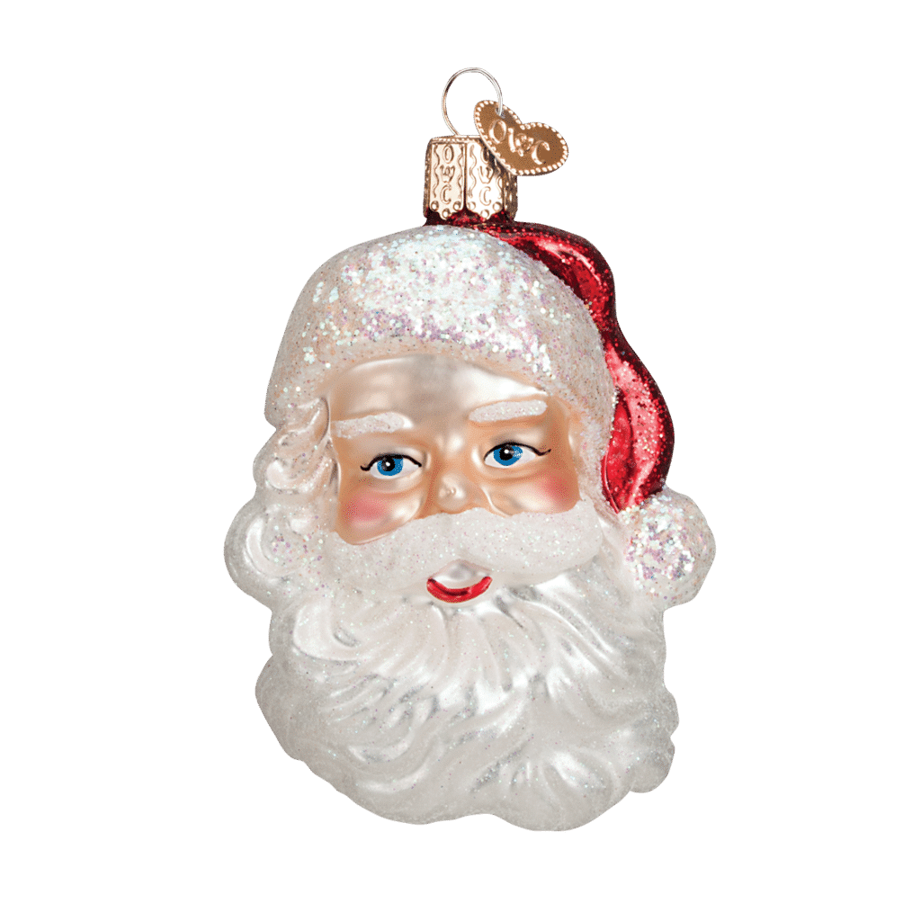 Old World Christmas Blown Glass Mid century Santa Ornament