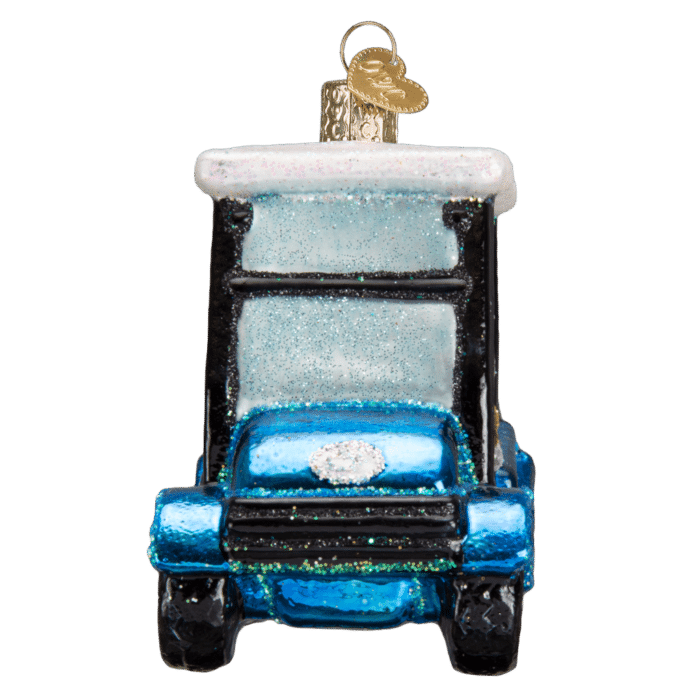 Old World Christmas Blown Glass Golf Cart Santa Ornament