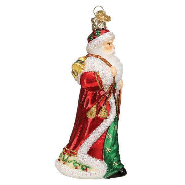 Old World Christmas Blown Glass Father Christmas with Bells Ornament