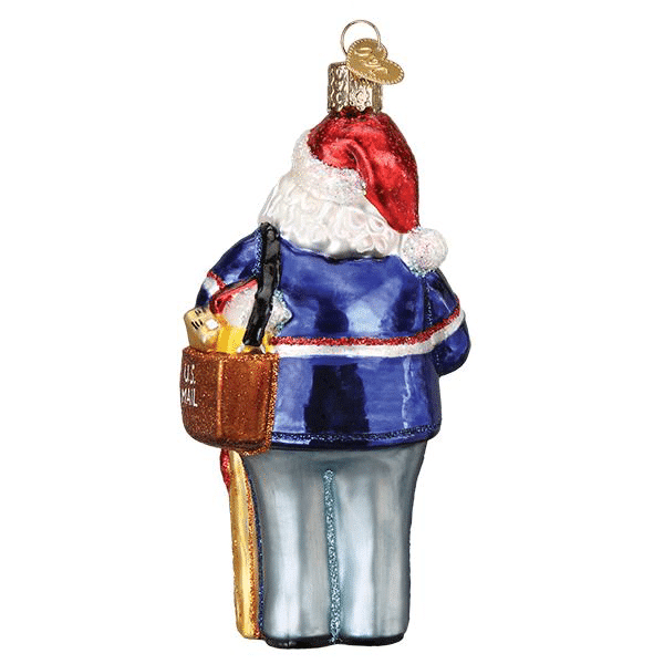 Old World Christmas Blown Glass Postman Santa Ornament