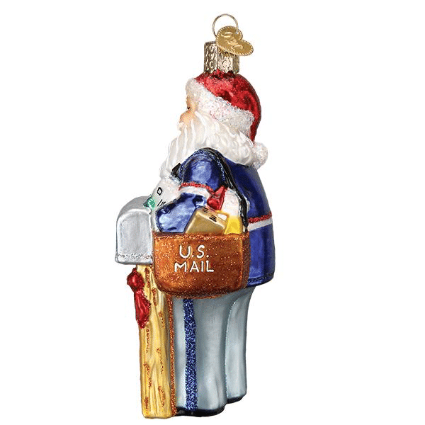 Old World Christmas Blown Glass Postman Santa Ornament