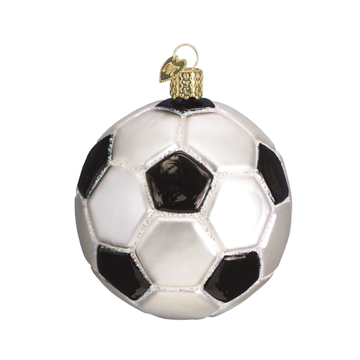 Old World Christmas Blown Glass Soccer Ball Ornament